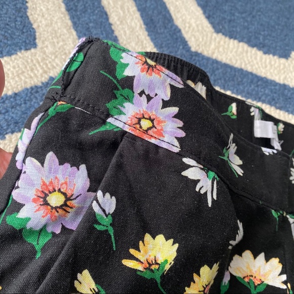 🌼 LOFT BLACK FLORAL LINEN BLEND WIDE LEG PANTS! - Picture 8 of 12